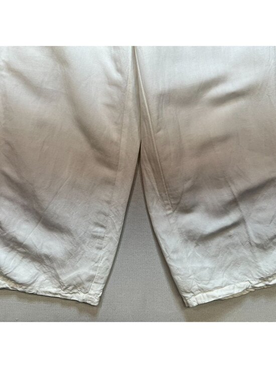 Lane Bryant Women's Linen Blend Wide-Leg Trousers Side Zip Size 14/16 White - Picture 5 of 11